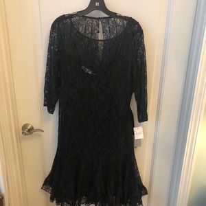 Teri Jon knee Length Navy Lace Dress